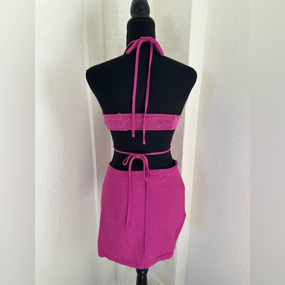 Linen Crop Top Skirt Set - Picture 2 of 5